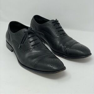 Hart Schaffner Marx | Black Leather Oxford Lace Up Shoes